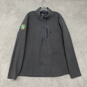 Spyder Sweater Mens Extra Large Fleece Gray Quarter Zip Golden State California